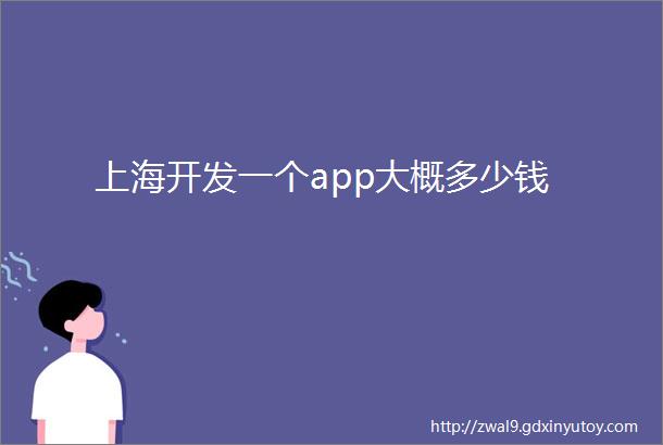 上海开发一个app大概多少钱